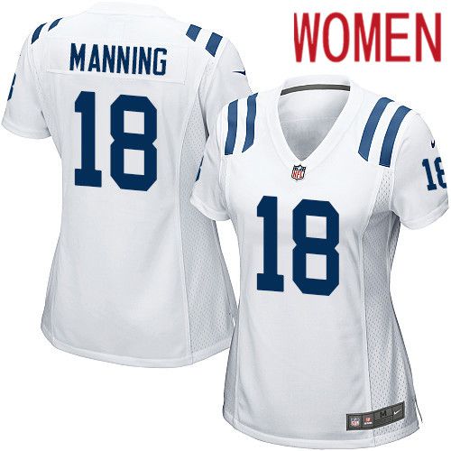 Cheap Women Indianapolis Colts 18 Peyton Manning Nike White Game NFL Jersey